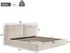Merax Polsterbett, Doppelbett, 180 x 200cm, hydraulisches Funktionsbett, Bett mit Lattenrost, Kopfteil, gepolstertes Kopfteil, Beige, Cord Bild 4