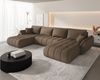 Wohnlandschaft Sofa mit Schlaffunktion MISATO Stoff Monolith Braun Bild 2