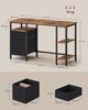 VASAGLE Schreibtisch mit 3 Ablagen, Bürotisch mit 2 Schubladen, 127 x 50 x 76 cm, moderner Stil, braun-schwarz Bild 5