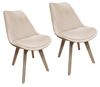 HTI-Living Esszimmerstuhl Esszimmerstuhl Samt 2er Set Atlanta Creme (Set, 2 St), Küchenstuhl mit Samtbezug und Holzfüßen Bild 4