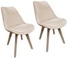 HTI-Living Esszimmerstuhl Esszimmerstuhl Samt 2er Set Atlanta Creme (Set, 2 St), Küchenstuhl mit Samtbezug und Holzfüßen Bild 2
