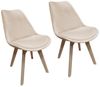 HTI-Living Esszimmerstuhl Esszimmerstuhl Samt 2er Set Atlanta Creme (Set, 2 St), Küchenstuhl mit Samtbezug und Holzfüßen Bild 3