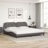 vidaXL Bett mit Matratze "Zadar" Grau 200x200 cm Kunstleder 3208890 Bild 3