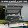 Huracan Hollywoodschaukel 3-Sitzer, Gartenschaukel mit Verstellbarem Sonnendach, 3-Sitzer, 175.5*110*152cm, UV-Schutz Wetterfest, Schaukelbank 220kg Belastbar Bild 2