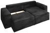 Ecksofa Schlafsofa MADLEN Stoff Velo Schwarz Ottomane Rechts Bild 2