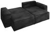 Ecksofa Schlafsofa MADLEN Stoff Velo Schwarz Ottomane Rechts Bild 3