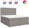 vidaXL Boxspringbett mit Matratze Taupe 180x200 cm Stoff 3293656 Bild 2