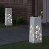vidaXL Solar LED Weg Licht 2 pcs Weiß Kalt gewalzter Stahl 879752 Bild 3