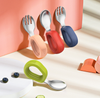 ABC Babygeschirr-Set aus Edelstahl 304, bestehend aus Babylöffel und -gabel, Silikon-Löffel- und -Gabelset mit kurzem Griff und Aufbewahrungsbox Bild 3