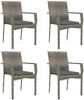 vidaXL Gartenstühle mit Kissen 4 Stk. Poly Rattan Grau 319884 Bild 2