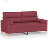 vidaXL 2-Sitzer-Sofa mit Zierkissen Weinrot 140 cm Stoff 3200827 Bild 2