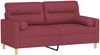 vidaXL 2-Sitzer-Sofa mit Zierkissen Weinrot 140 cm Stoff 3200827 Bild 3