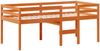 vidaXL Hochbett mit Dach Wachsbraun 75x190 cm Massivholz Kiefer 3282143 Bild 5