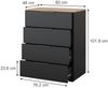 Kommode Betti Anthrazit/Sonoma 30 x 83.6 cm mit 4 Schubladen Vicco Bild 3