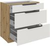 Küchen Unterschrank 80 cm Küche ARIA Weiss ultra matt + Eiche Artisan matt, hochwertige Fronten mit Anti Fingerprint Beschichtung, Soft-Close Küchenzeile Küchenblock Bild 3