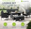 Juskys 'Turin' Outdoor Sitzgruppe für 7 Personen, Polyrattan, 120 x 70 cm, Schwarz Bild 2