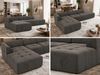 Modulares Ecksofa GRIDA 3M L Wohnlandschaft, Wellenfedern, gesteppte Sitzfläche, Wohnzimmer Sofa L-form - Dunkelgrau Velvet - Links Bild 2