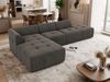 Modulares Ecksofa GRIDA 3M L Wohnlandschaft, Wellenfedern, gesteppte Sitzfläche, Wohnzimmer Sofa L-form - Dunkelgrau Velvet - Links Bild 4