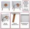 Nachttisch HWC-N89, Kommode Beistelltisch Nachtschrank, 3D-Design Schublade Melamin Holz, 55x48x41cm ~ weiß Bild 2