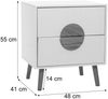 Nachttisch HWC-N89, Kommode Beistelltisch Nachtschrank, 3D-Design Schublade Melamin Holz, 55x48x41cm ~ weiß Bild 3