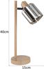 Tischleuchte, K5 Kristalle, Holzoptik, rauchfarben, H 40 cm Bild 3
