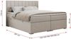 Boxspringbett mit 2 Bettkästen, Matratze und Topper, Polsterbett - ALLY - 140x200cm - Beige Stoff - H3 Bild 5