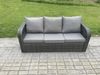 Fimous Rattan Gartenmöbel Set im Balkon 9-Sitzer Garten Sofa Set mit Rechteckiger Couchtisch Liegestühle 2 kleine Fußhockern Bild 4