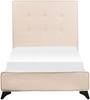 Polsterbett Leinenoptik beige Lattenrost 90x200 cm AMBASSADOR Bild 4