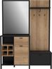 FORTE High Rock Kleiderpaneel, Holzwerkstoff, Schwarz/Braun, 144,5 x 200 x 40,2 cm Bild 2
