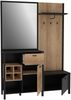 FORTE High Rock Kleiderpaneel, Holzwerkstoff, Schwarz/Braun, 144,5 x 200 x 40,2 cm Bild 5