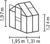 Vitavia Gewächshaus "Planet 2500" inkl. Fundament, smaragd, 2,5 m²,3 mm ESG Bild 2