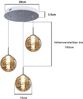 ZMH Pendelleuchte aus bernsteinfarbenem Glas, Durchmesser 28 cm, G9, höhenverstellbar, Kronleuchter, 3 bernsteinfarbene Lichter, Küchen-/Wohnzimmerlampe, Schlafzimmerlampe Bild 4