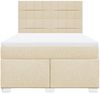 vidaXL Boxspringbett mit Matratze Creme 140x200 cm Stoff 3290516 Bild 4