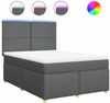 vidaXL Boxspringbett mit Matratze Dunkelgrau 160x200 cm Stoff 3293625 Bild 2