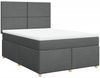 vidaXL Boxspringbett mit Matratze Dunkelgrau 160x200 cm Stoff 3293625 Bild 3