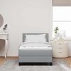 vidaXL Boxspringbett mit Kopfteil Hellgrau 90 x 200 cm Stoff 3338734 Bild 3