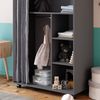 Kleiderschrank Doros Grau 100 x 146.6 cm offen rollbar Vicco Bild 5