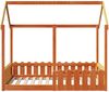 vidaXL Kinderbett Hausbett Wachsbraun 80x160 cm Massivholz Kiefer 850697 Bild 4