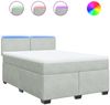 vidaXL Boxspringbett mit Matratze Hellgrau 160x200 cm Samt 3288648 Bild 2