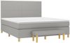 vidaXL Boxspringbett mit Matratze Stoff Hellgrau 180x200 cm, Härtegrad: H2 [3137013] Bild 3