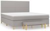 vidaXL Boxspringbett mit Matratze Stoff Hellgrau 180x200 cm, Härtegrad: H2 [3137013] Bild 2