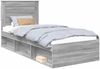 vidaXL Bettrahmen Graues Sonoma 75 x 190 cm Massives Kiefernholz 3410149 Bild 2