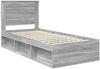 vidaXL Bettrahmen Graues Sonoma 75 x 190 cm Massives Kiefernholz 3410149 Bild 4