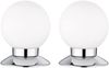 2er SET LED Tischlampen Chrom Glasschirm Weiß, Touchdimmer, Höhe 13cm Bild 2
