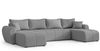 AX LIVING Malatya U Couch mit Schlaffunktion Ecksofa Hellgrau 311 cm Bild 2