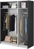 Selsey 'Frame' Kleiderschrank 3-türig mit 2 Kleiderstangen, schwarz 200 x 150 x 57 cm Bild 4