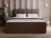 GRAINGOLD Maison Boxspringbett 180x200, Boxspringbett mit zwei Bettkästen, Kopfteil, Velour-Stoff, Braun Bild 4