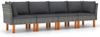 vidaXL 4-Sitzer-Gartensofa mit Kissen Grau Poly Rattan 3059708 Bild 2