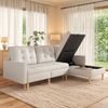 Merax 212cm Ecksofa mit Stauraum, L Sofa wechselbare Chaiselongue, 3 Sitzer Eckcouch Vliesstoff, Ecksofa für kleine Wohnung, Couch mit Stauraumfach, Beige Wohnzimmer Sofa Bild 5
