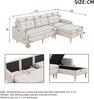 Merax 212cm Ecksofa mit Stauraum, L Sofa wechselbare Chaiselongue, 3 Sitzer Eckcouch Vliesstoff, Ecksofa für kleine Wohnung, Couch mit Stauraumfach, Beige Wohnzimmer Sofa Bild 4